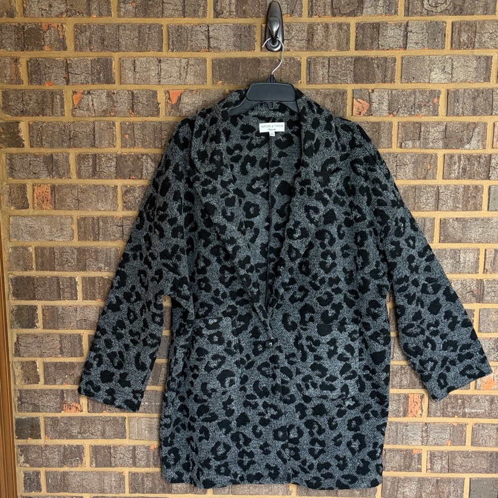 Madewell Texture & Thread Blazer Coat in Jungle Cat